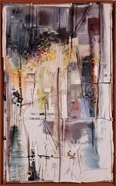 Abstract painting with vibrant colors and textures.