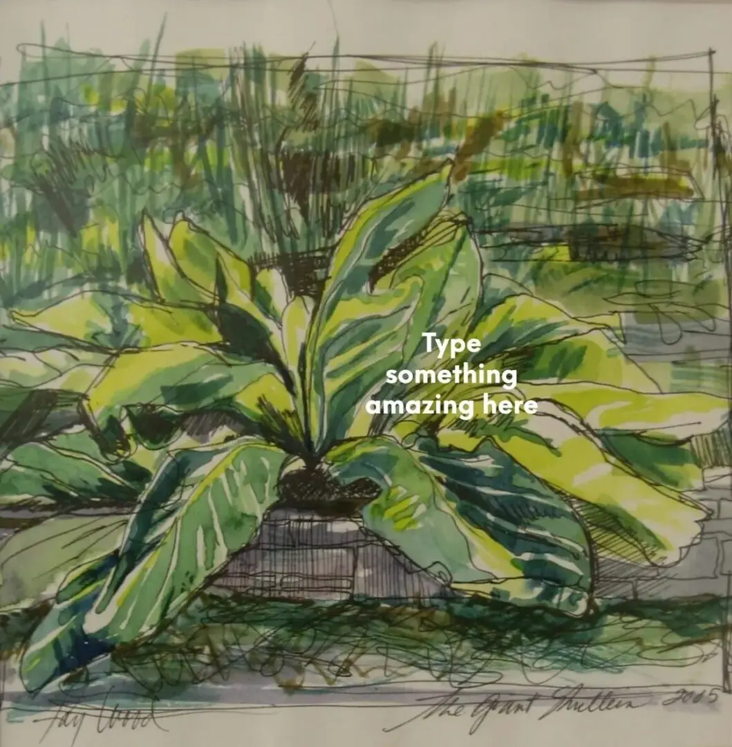 Illustration of lush green plant leaves.
